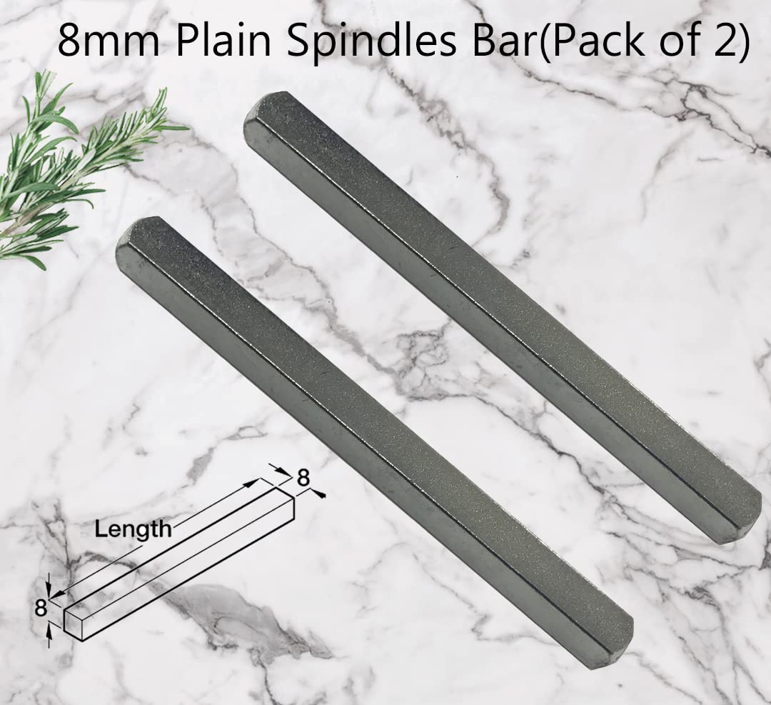 Door Handle Spindle Bar for Windows and Doors Silver Finish, Pack of 2 (8mm x 110mm) - Image 2