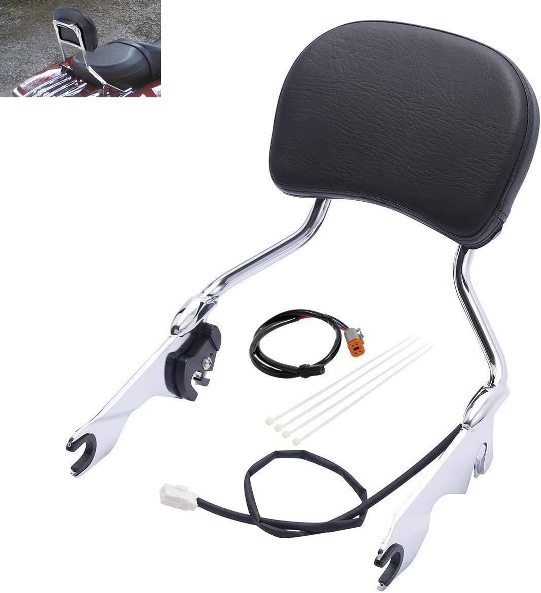 TCMT Detachable Backrest Sissy Bar Fits For Harley Touring Road King Street Glide Road Glide 2009-2023 Electra Glide 2009-2022 Ultra Limited 2014-2019