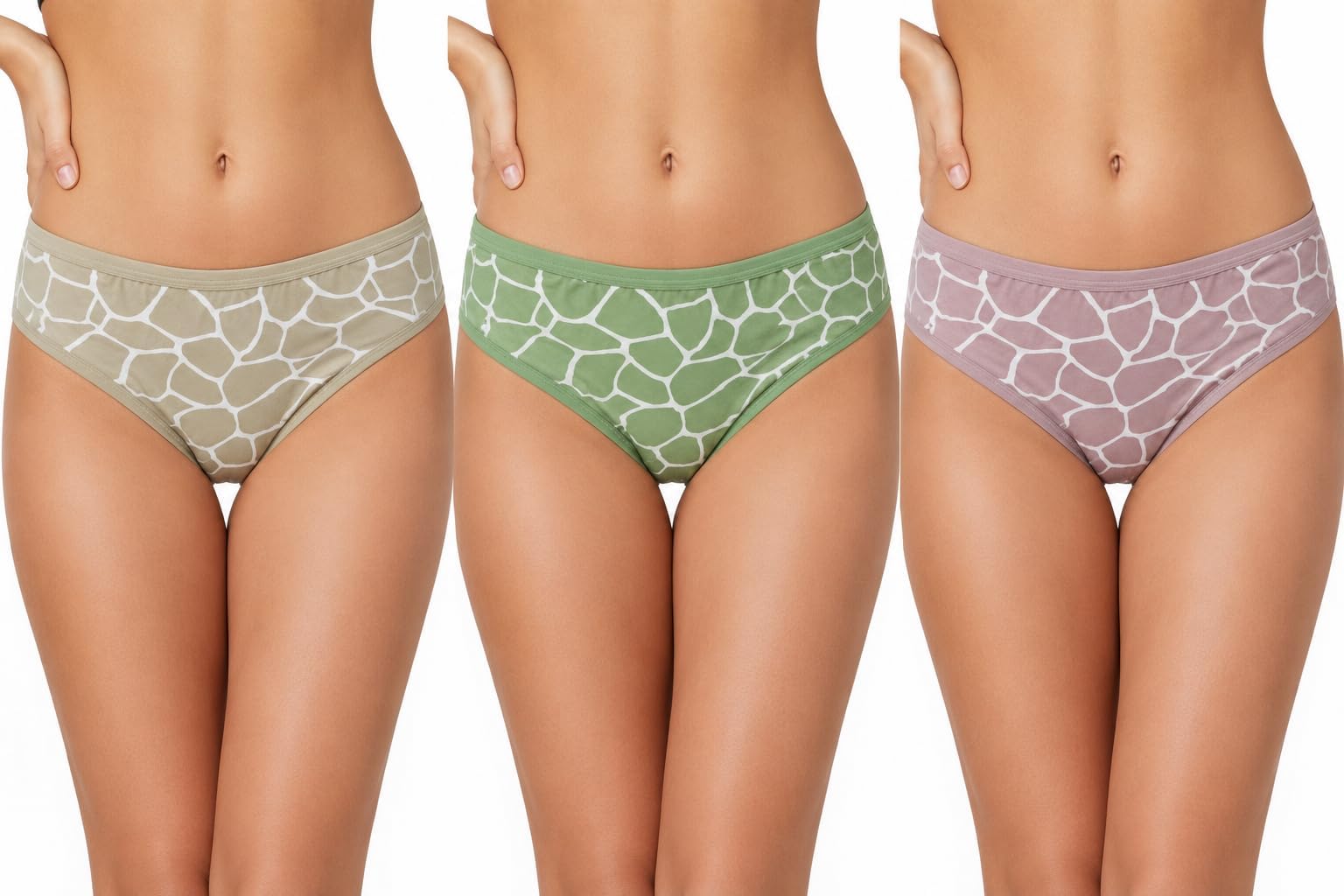 Women's Cotton Brief Multicolor Panties Combo Pack of 3 | Printed Mid Rise Full Coverage Innerwear | Soft & Stretchable Panties-image-1