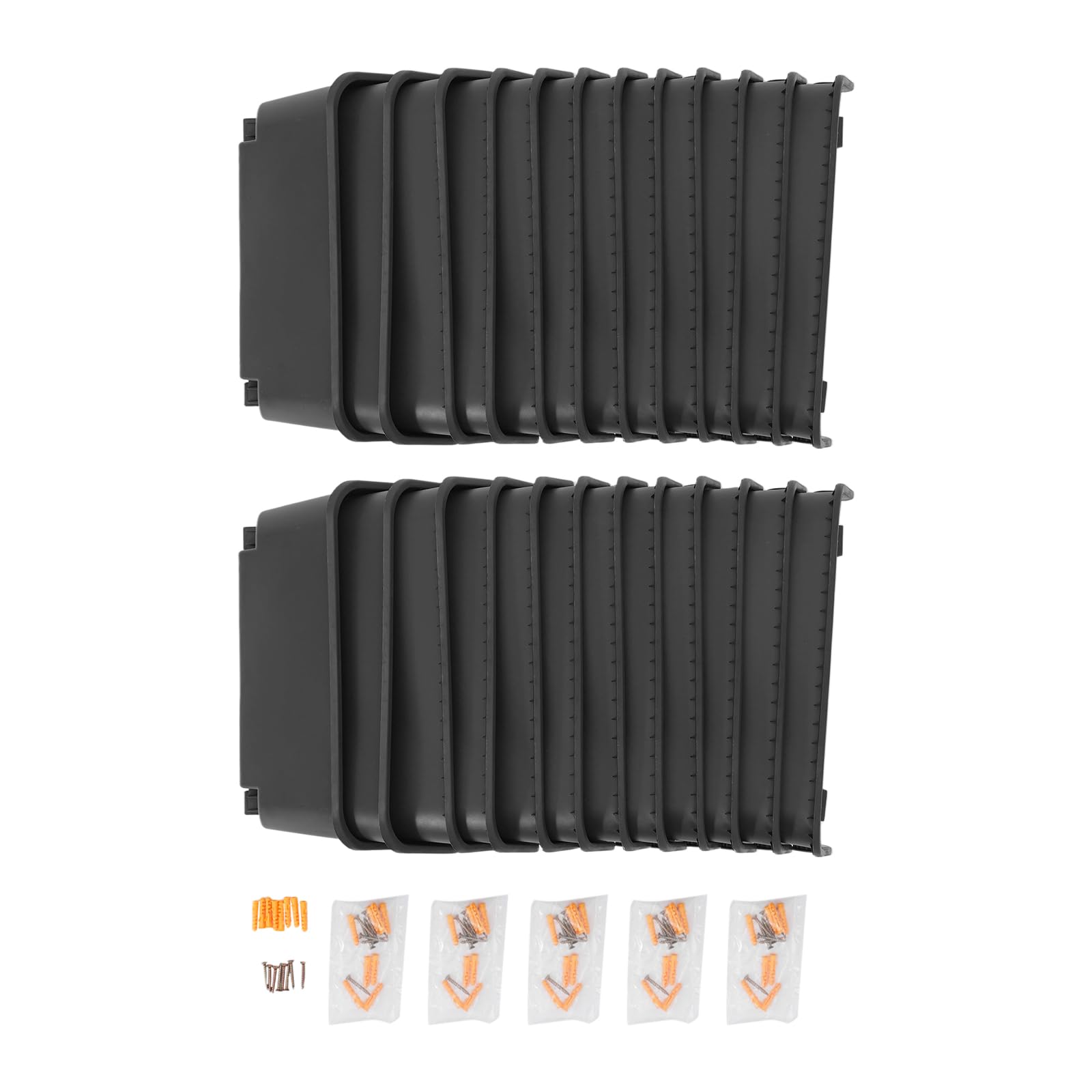 Macetero colgante de plástico con enrejado, tubo de bajante, maceta de pared para plantas, maceta de pared con riego automático, pared vertical para plantas, 24 unidades (verde militar) (negro)
