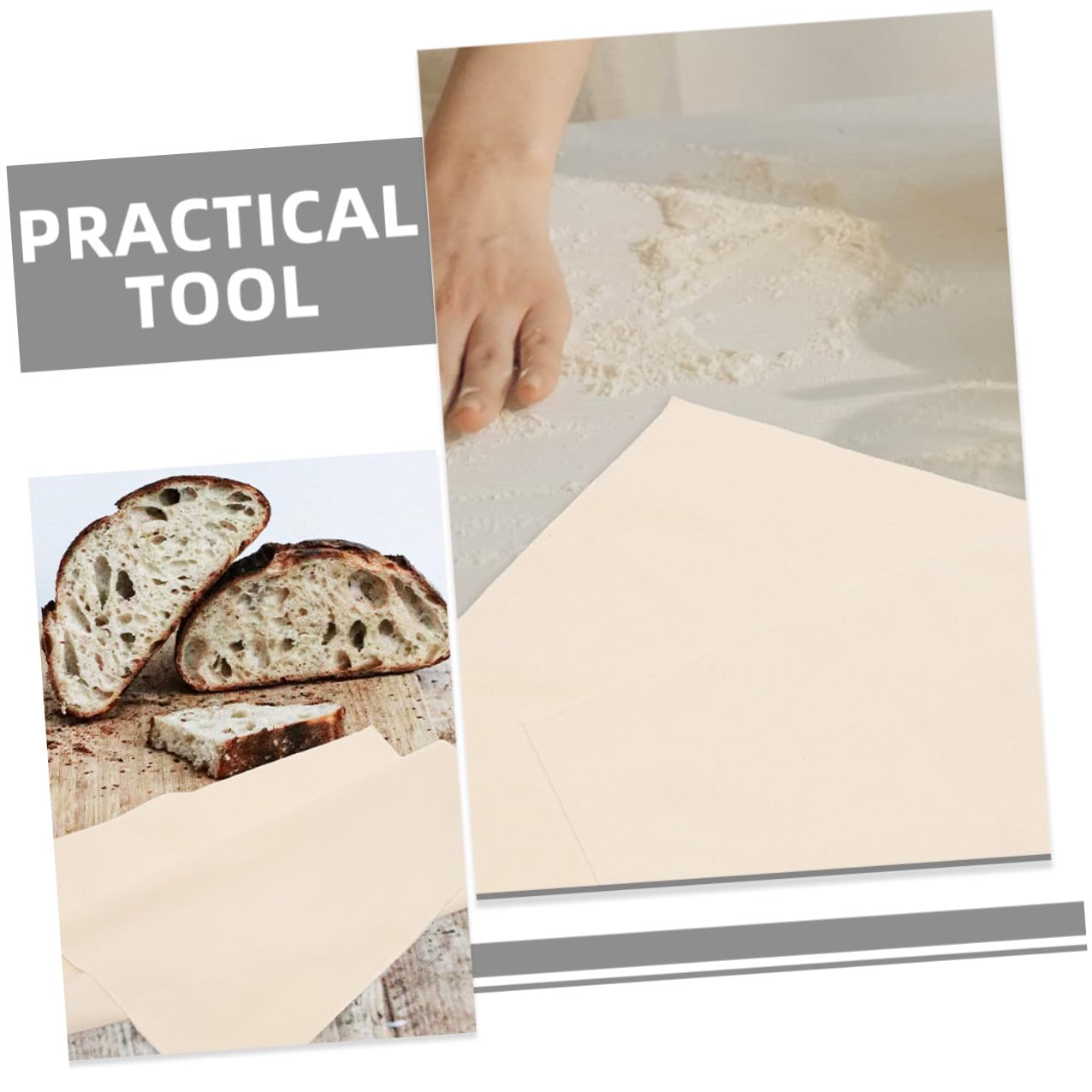 Angoily Dickes Gärtuch aus Baumwolle Canvas Atmungsaktives Brotbacktuch für Selbstgebackenes Brot Faltbar und Strapazierfähig Vielseitig für Bäckerei und Küchengebrauch