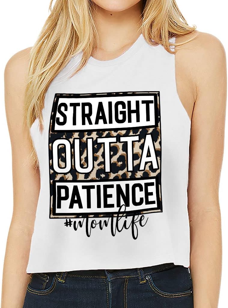 Momlife Racerback Cropped Tank - Cheetah Women's Tank - Art Tank Top