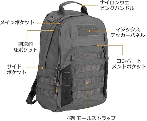 Miniatura 10 de EXCELLENT ELITE SPANKER Mochila táctica militar de 20 L mochila de supervivencia de asalto del ejército mochila mochila Molle bolsa mochilas, Negro