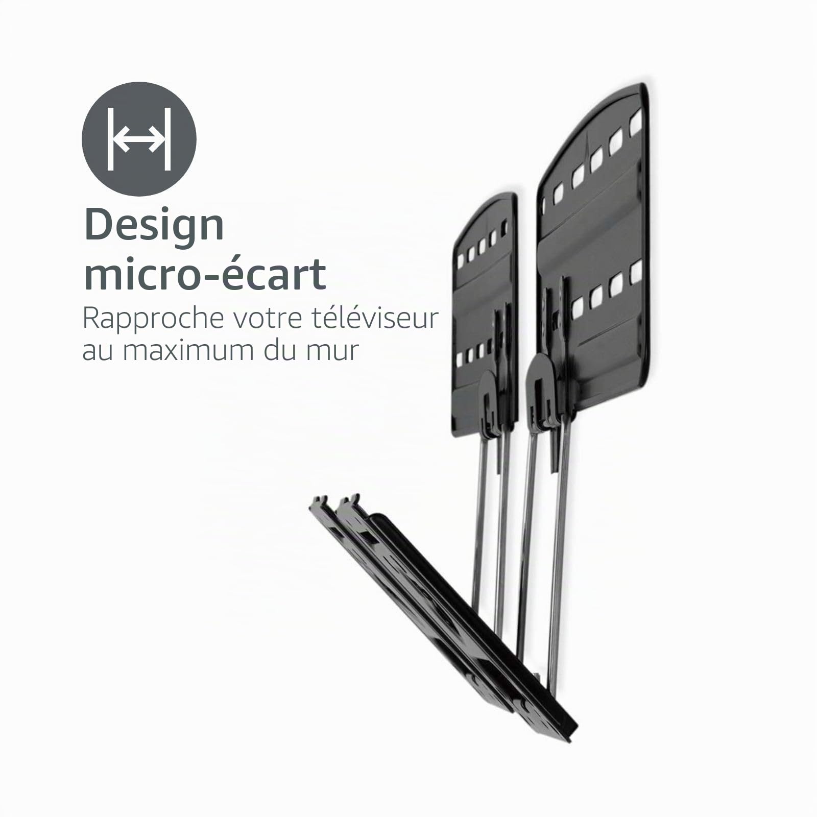 Support TV Mural Fixe - 43-85" - Poids d'écran Maximal Pris en Charge: 60 kg - Distance Minimale du Mur: 7.50 mm - Acier - Noir