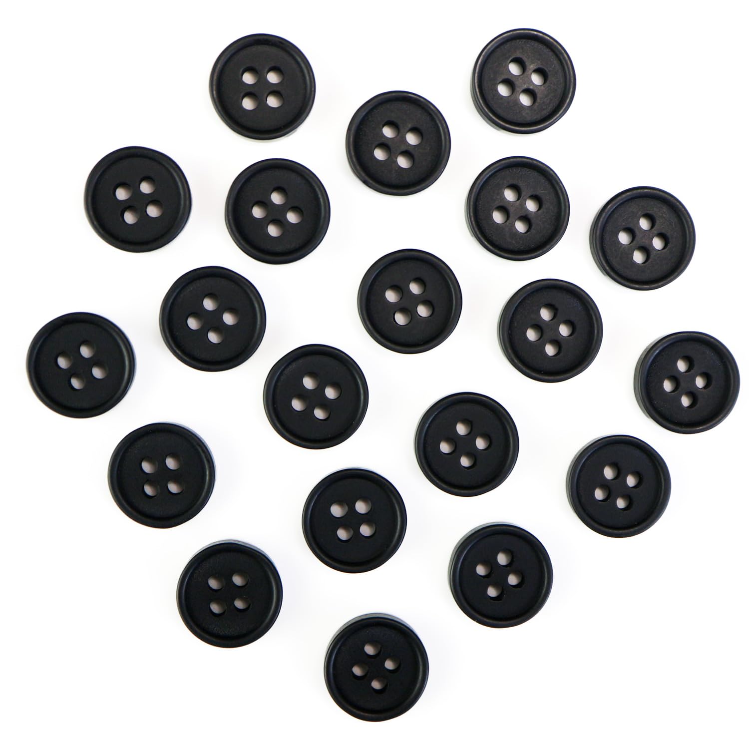 Amazon | 四つ穴ボタン 【ブラック ツヤなし】 黒 ベーシック シンプル