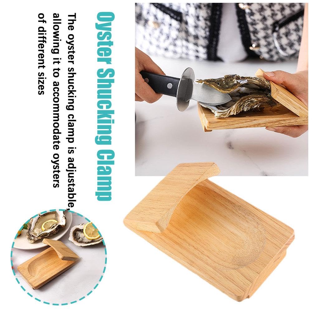 Abrazadera de ostras, abrazadera de ostras de madera, herramienta de abridor de ostras, herramienta de abridor de mariscos, abrazadera de madera para ostras de madera, kits de triturador