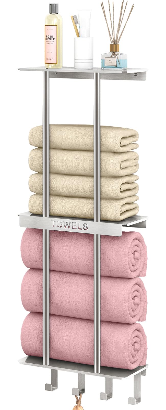 Bathroom Towel Storage with Shelf