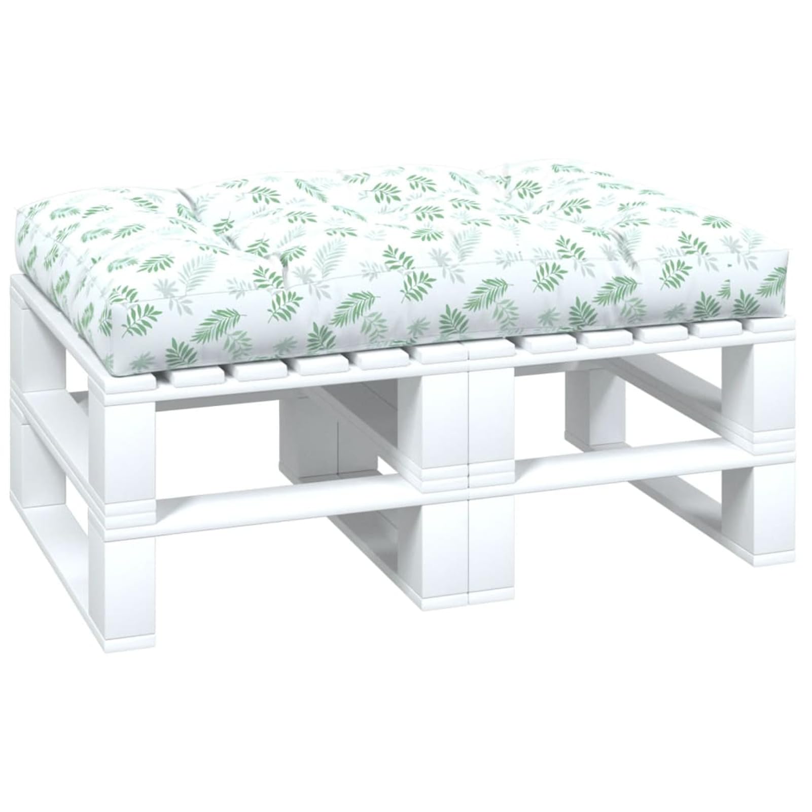 LAPOOH Poduszka na palety z nadrukiem liści 120x80x12 cm, poduszka podłogowa, palety tarasowe, poduszki paletowe, poduszki zewnętrzne - 360531
