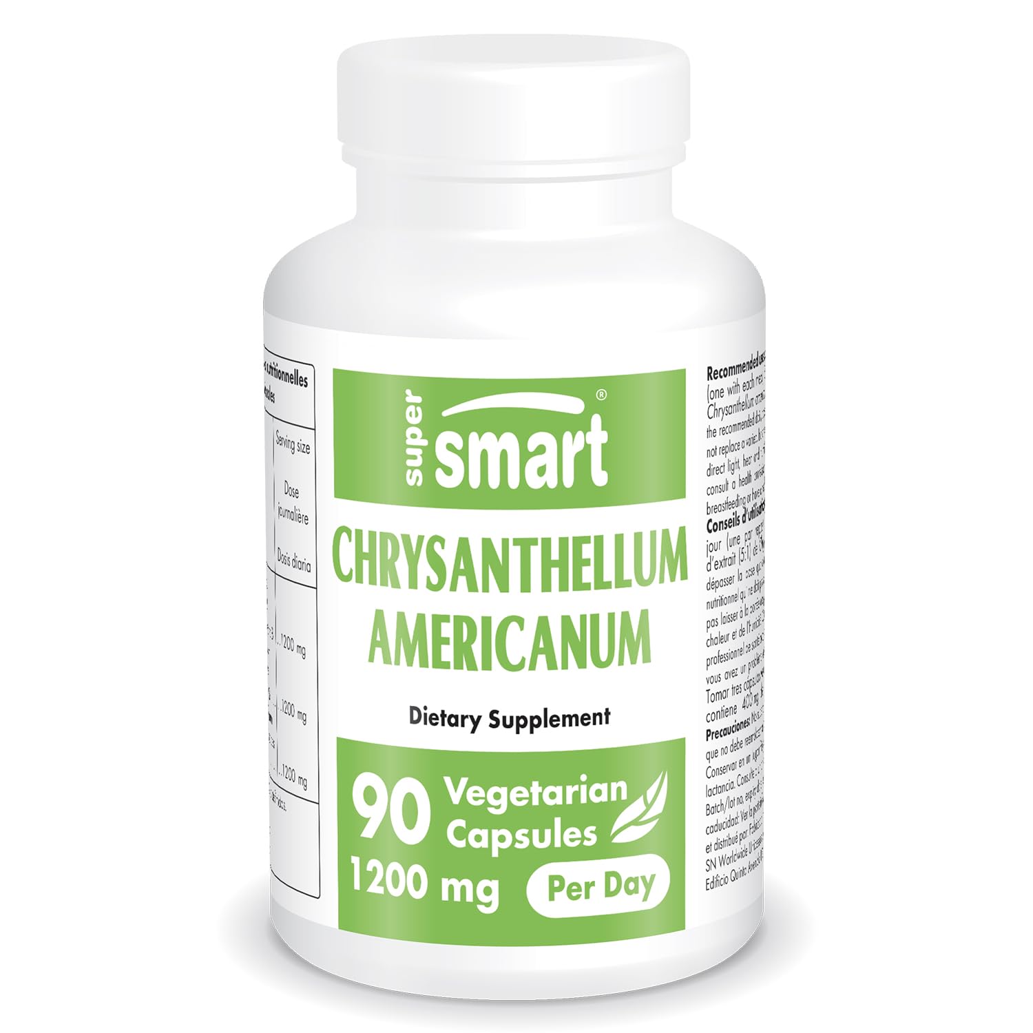 Supersmart - Chrysantellum Americanum 1200mg per Day (High Strength) - Herb Supplement - Known as American Chrysanthemum & Golden Chamomile | Non-GMO & Gluten Free - 90 Vegetarian Capsules
