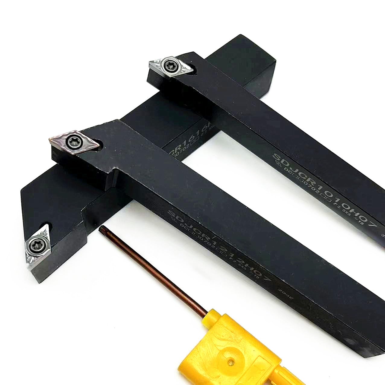 1 porte-outil de tournage en carbure indexable SDJCR1010H07 SDJCR1212H07 SDJCR1616H07 SDJCR2020K07 avec 10 inserts DCGT070204 pour rainurage de tournage (SDJCR1616H07) (SDJCR1616H07) H07)