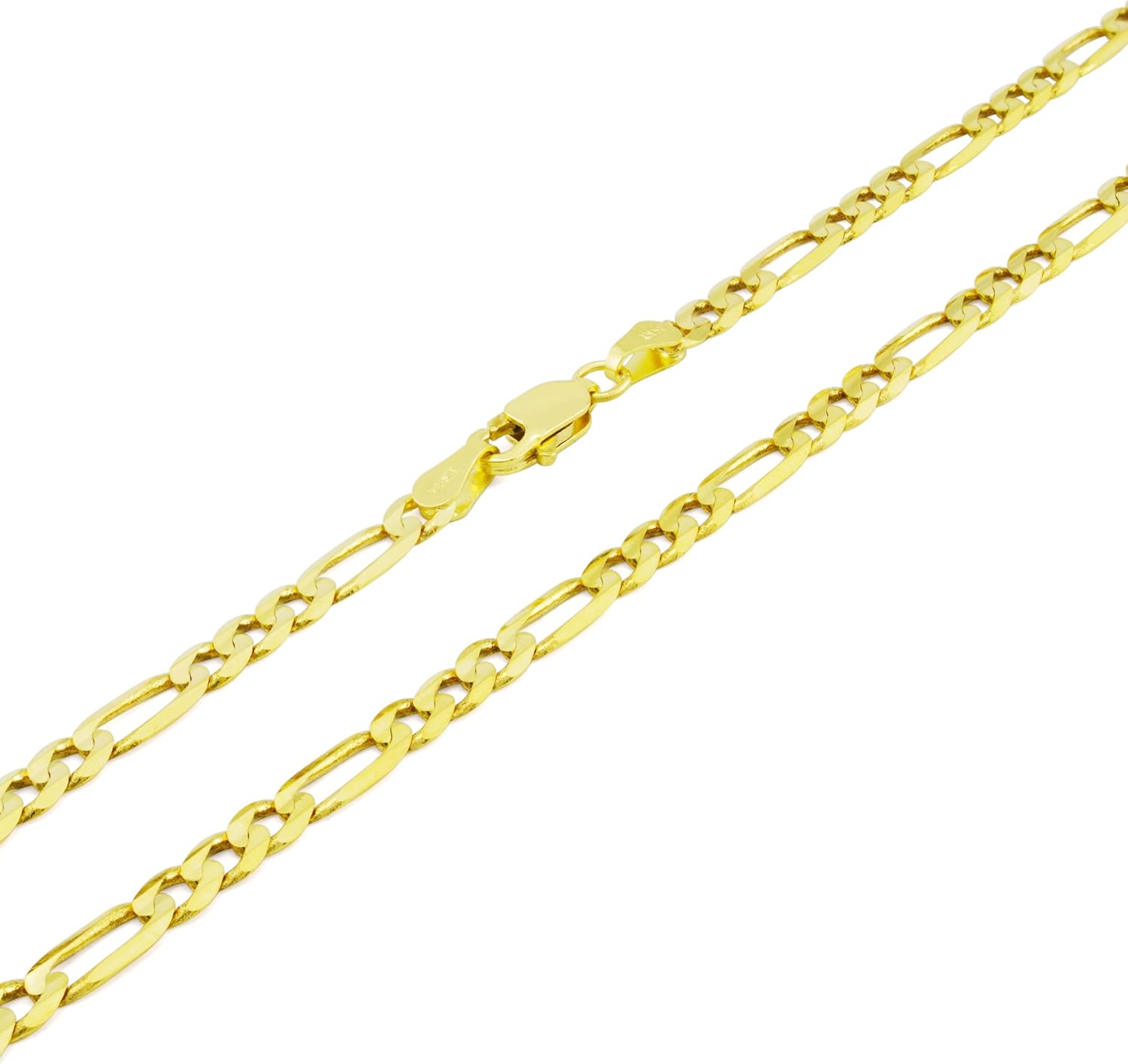 Nuragold 14k Real Yellow Gold Figaro Link 4.5mm Chain Bracelet (7"-9") Italian Jewelry for Men & Women - Image 9