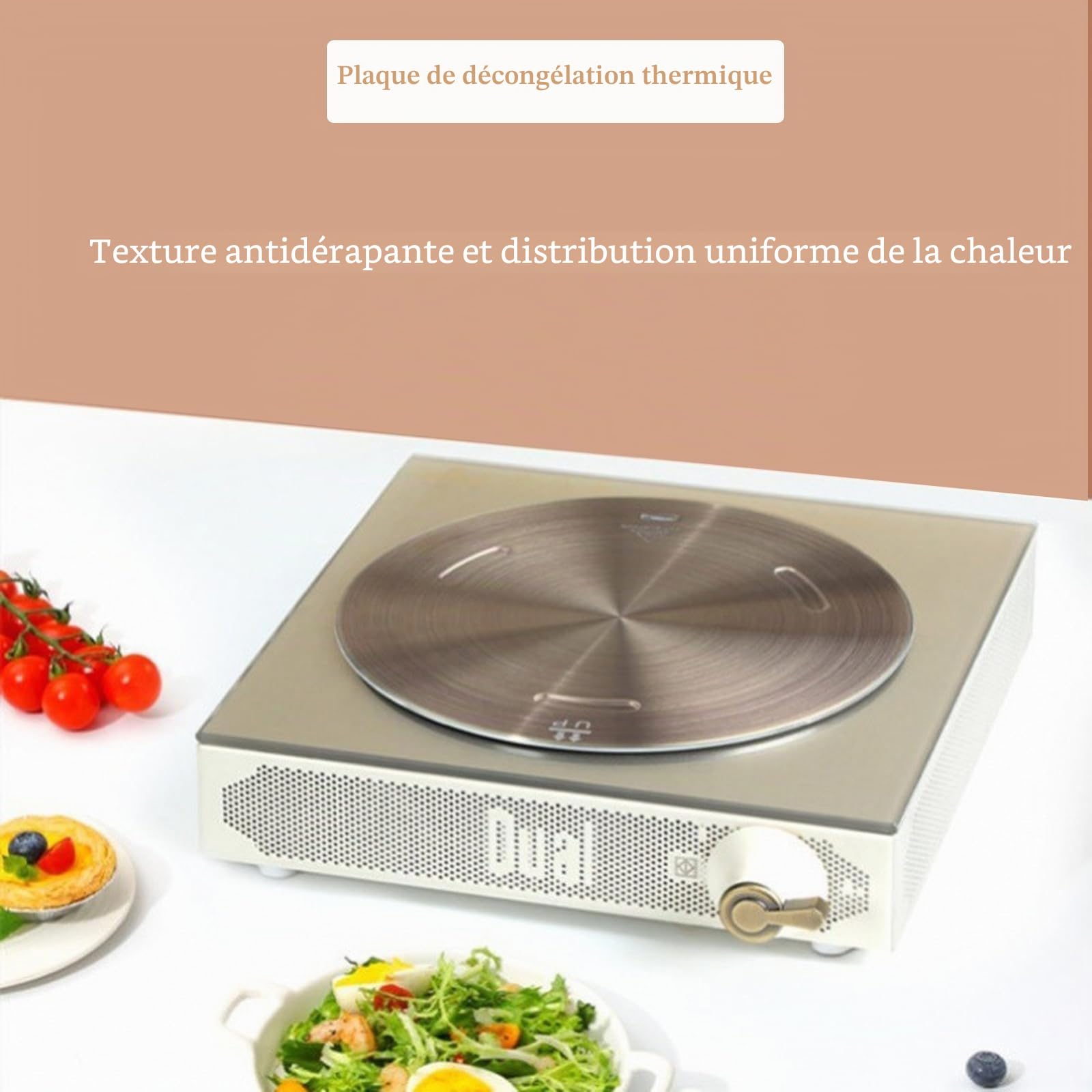 Plaque Diffuseur de Chaleur Flygragon 28 cm - Acier Inoxydable pour Cuisinières Gaz, Vitrocéramique et Induction - Poignée Amovible - Compatible Casseroles et Cafetières
