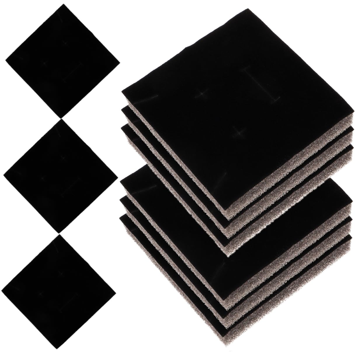 Zerodeko Lot De 80 Pièces Coussinets En Mousse Pour Boîte à Bijoux - Inserts Noirs Pour Bagues, Boucles D'Oreilles Et Présentoir