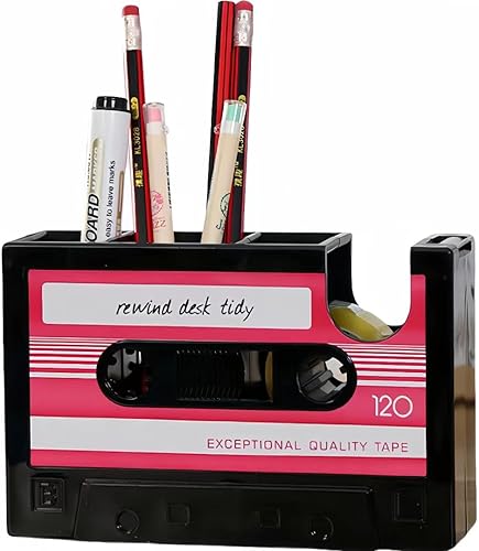 Soporte de cinta de casete vintage para escritorio, suministros de oficina, decoración de cubículos, accesorios de espacio de trabajo, organizador