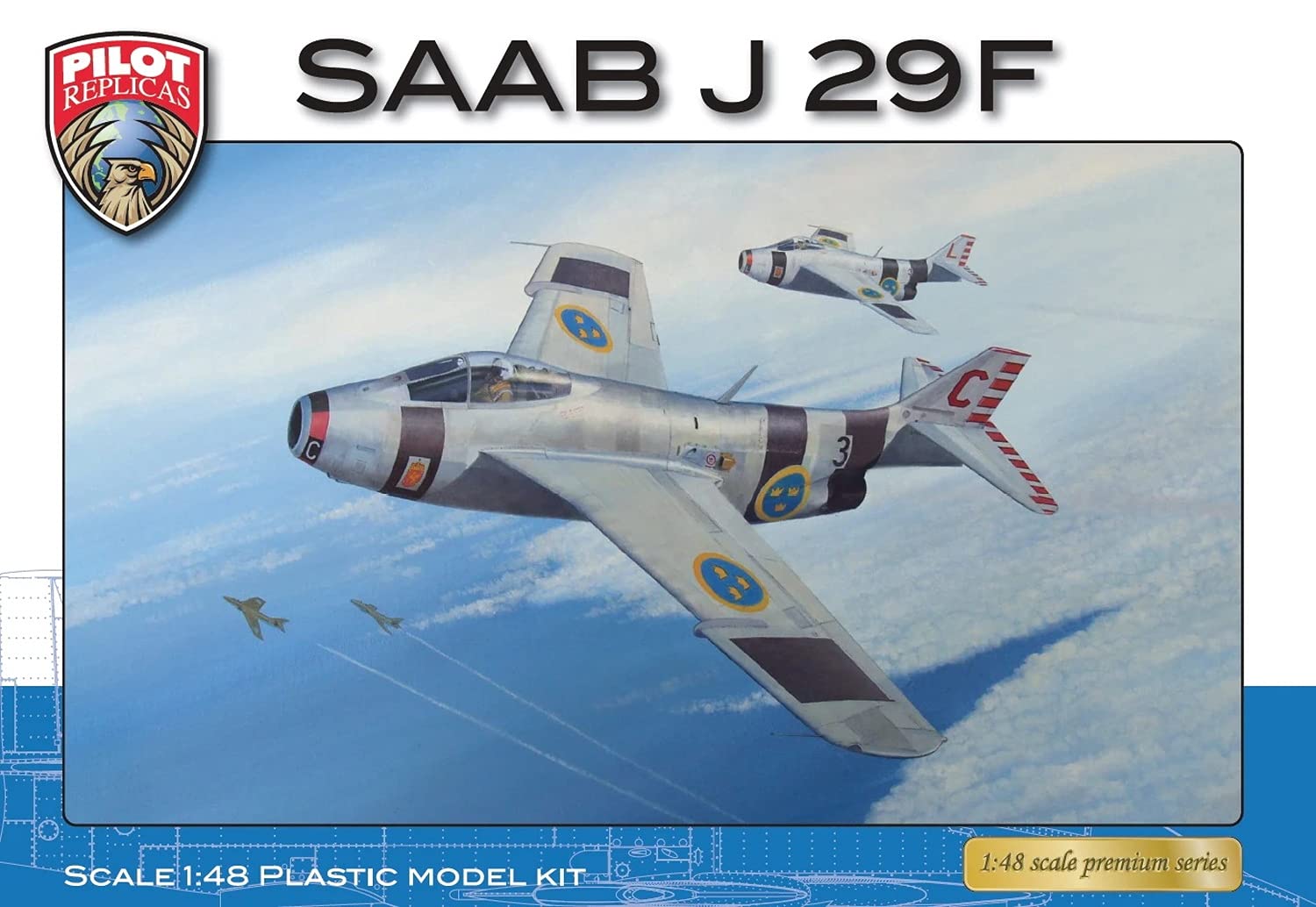 パイロットレプリカ 1/48 サーブ J 29F 戦闘機 プラモデル PLR48A002