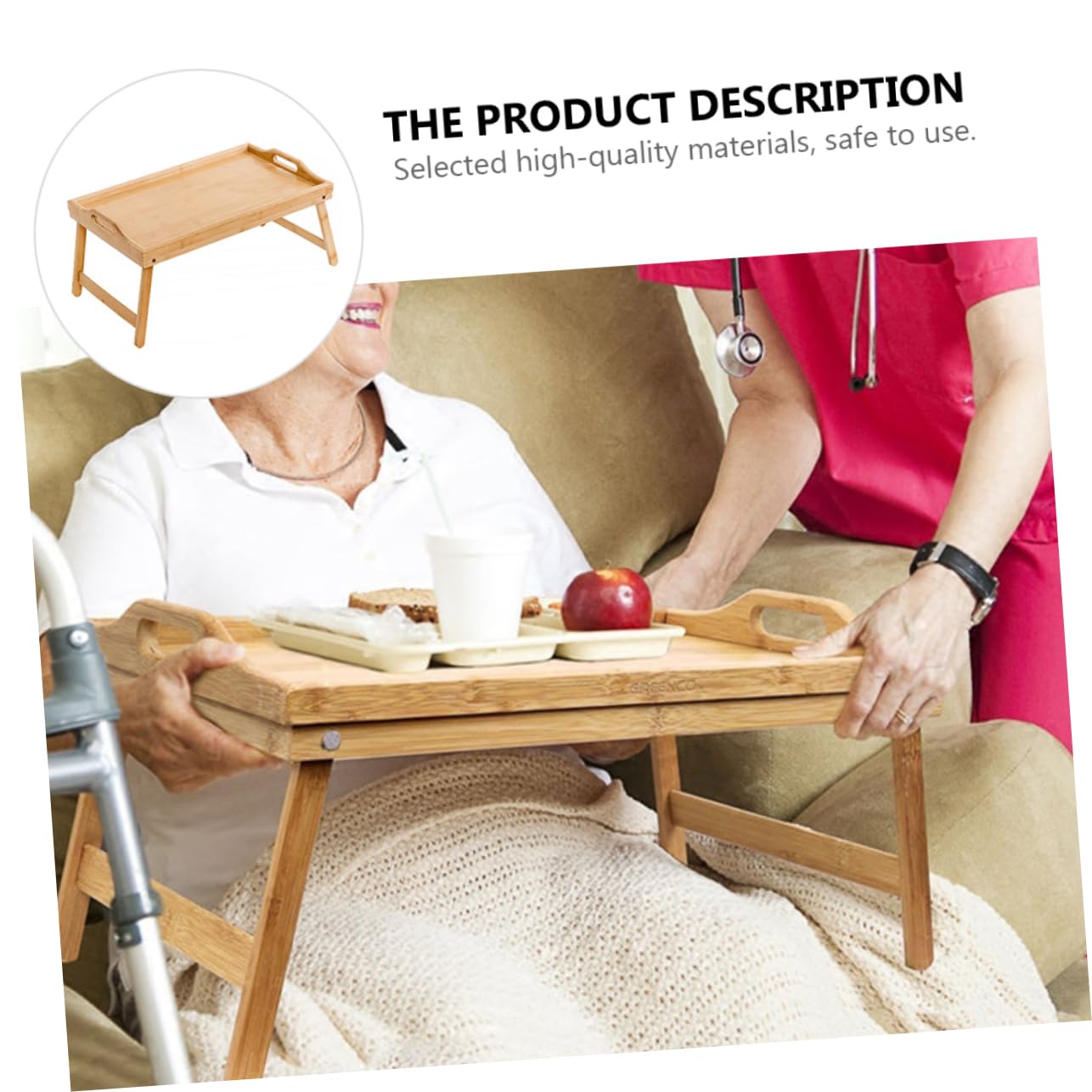 Support pour Ordinateur Portable Pliable en Bambou, Table Simple