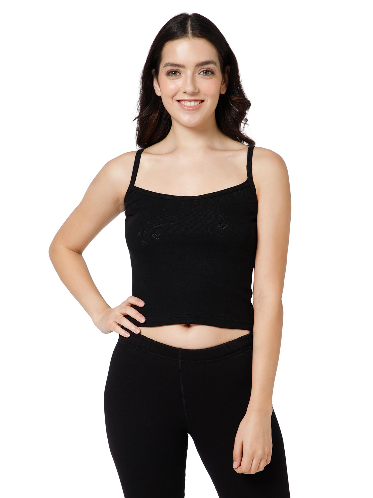 Women's Slim Fit Thermal Top Round Neck Sleeveless