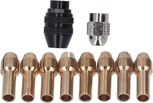 Juego de pinzas de pulgada, broca de repuesto sin llave, adaptador de galleta de herramienta giratoria de vástago para Dremel