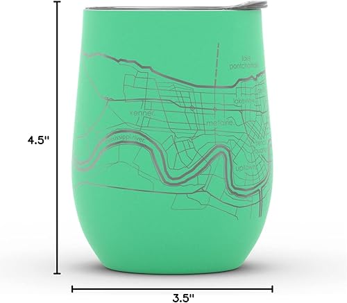 Vista 440 de Well Told Lexington Kentucky Map - Vaso de vino aislado con grabado de mapa de Kentucky, taza de acero inoxidable grabada (12 onzas, verde domingo)