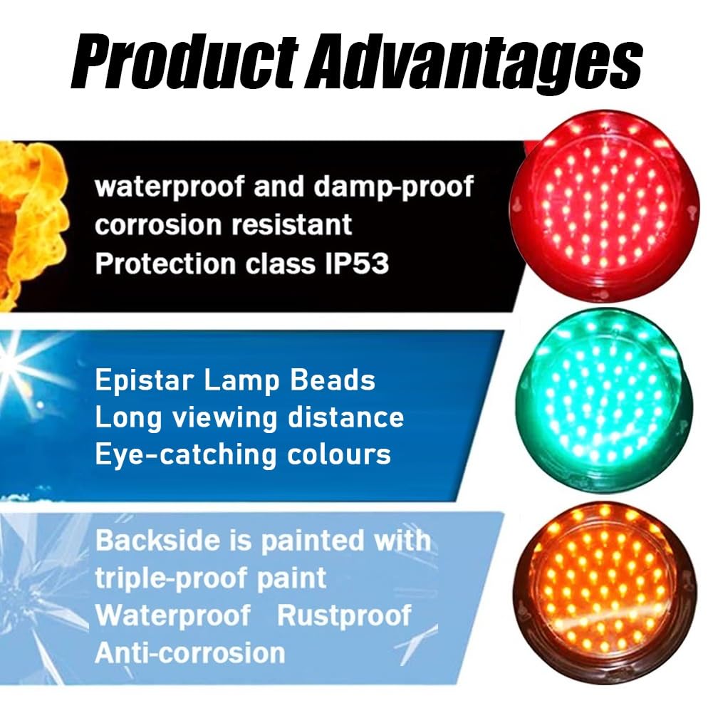 Amazon.co.jp: 信号機 信号灯 単一赤/緑/黄色の信号機 任意 12V/24V