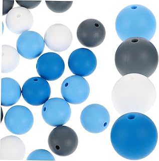 SEWACC 120 Peças Contas De Silicone Coloridas Pulseiras De Bebê Chupeta De Bebê Pulseiras De Contas Coloridas Pulseira De Bebê Contas Soltas Charme Contas De Mordedor De Silicone Chupeta