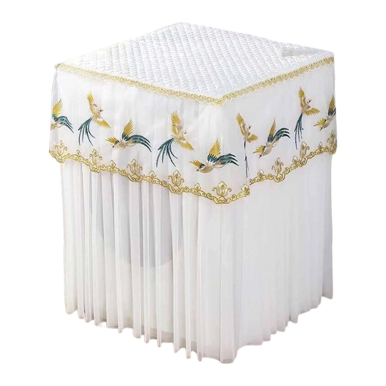 Funda Protectora para Lavadora Y Secadora, Antideslizante, Multiusos, con Encaje Floral de Calidad Y Resistente Al Polvo, Style D, Individual