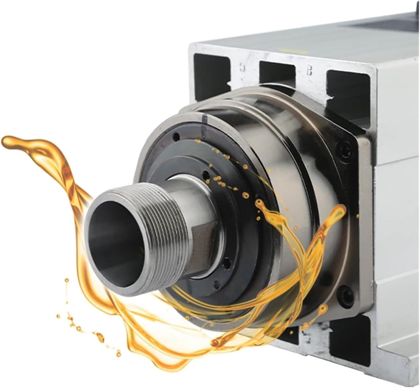 Air-Cooled Spindle Motor 7.5KW Spindle Motor Air Cooled 4 Bearings CNC 7500W Square Spindle with Flange 18000rpm ER32 for Router Machine(7.5KW 220V)