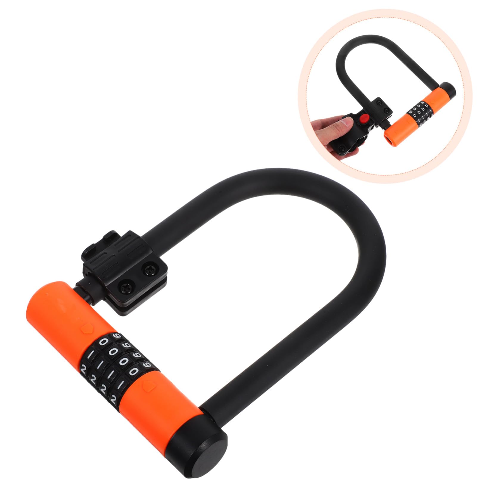 ERINGOGO Lucchetto a U per Bicicletta con Combinazione Cifre Resettable Blocco Antifurto per E-bike Scooter e Cancelli Sicurezza Resistente per Mountain e Strada