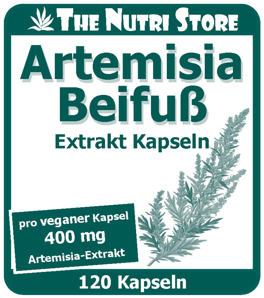 Artemisia Beifuß 400 mg Extrakt Kapseln 120 Stk. - Artemisia vulgaris 33:1 mit 5% Artemisinin - 4 Monatsvorrat - The Nutri Store - Made in Germany