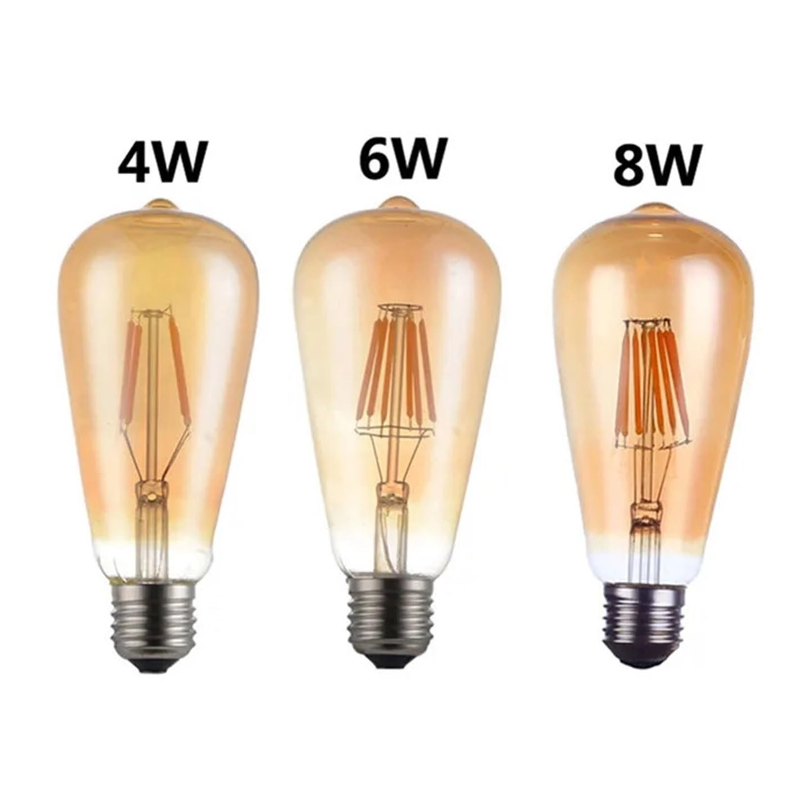 Bombilla LED de maíz, 10 Unidades, LED ST64, 4 W, 6 W, 8 W, Regulable, E27, lámpara Edison Vintage, Aspecto de Cristal Retro, Bombilla de maíz.