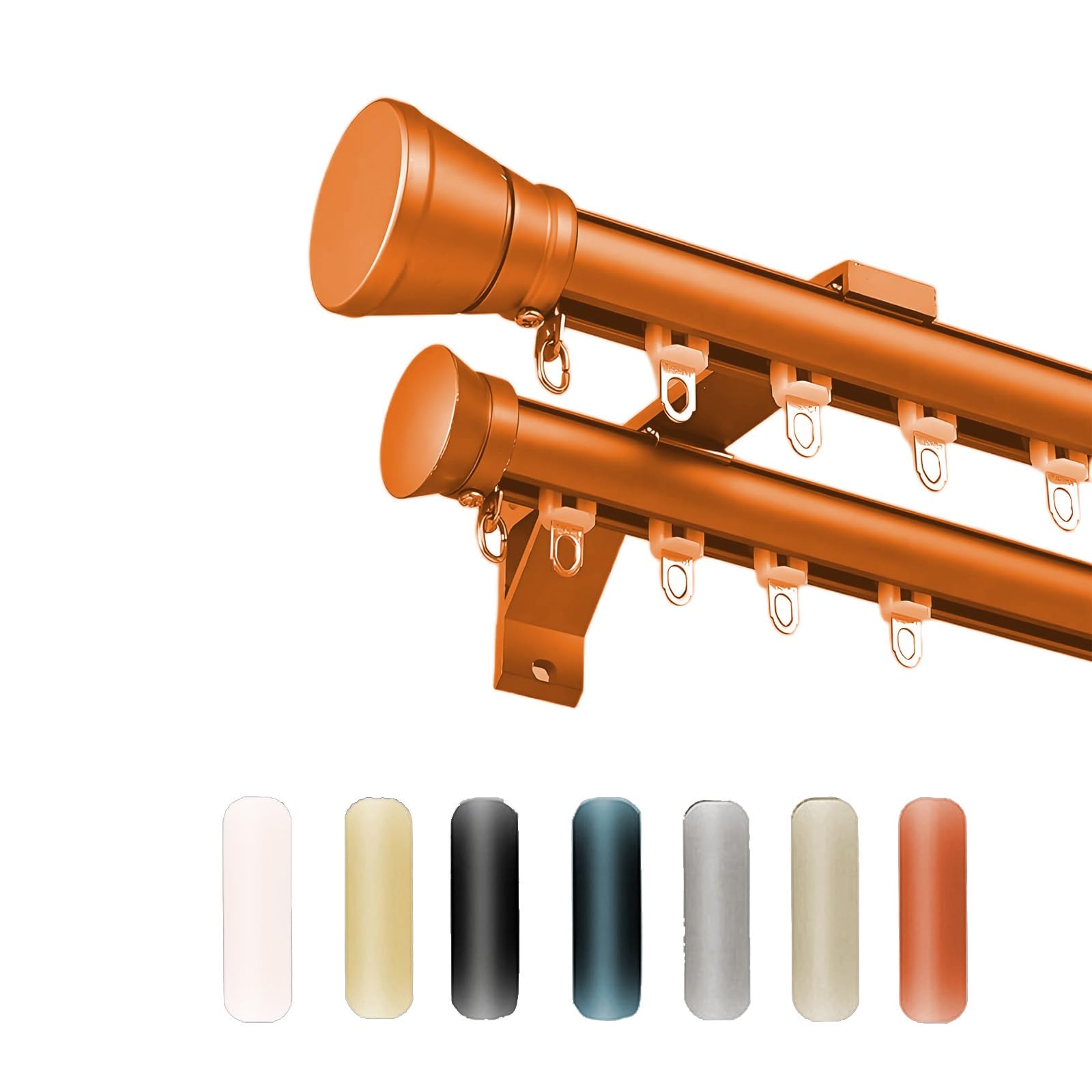 WQPMNYG Double Row Curtain Rods for Living Room & Bedroom Aluminum Alloy Ceiling & Wall Track System Silent Sliding Drape Rail 4.10m Orange - Ideal Room Divider Solution