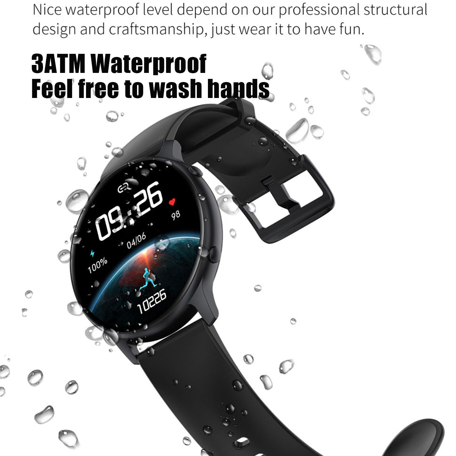 findtime damski smartwatch zegarek 1,28'' męski zegarek Bluetooth czas trwania 7 dni 5,0 tracker aktywności z tętnem, krokomierz do snu, wodoodporny 3 ATM dla iOS Android Długa wytrzymałość