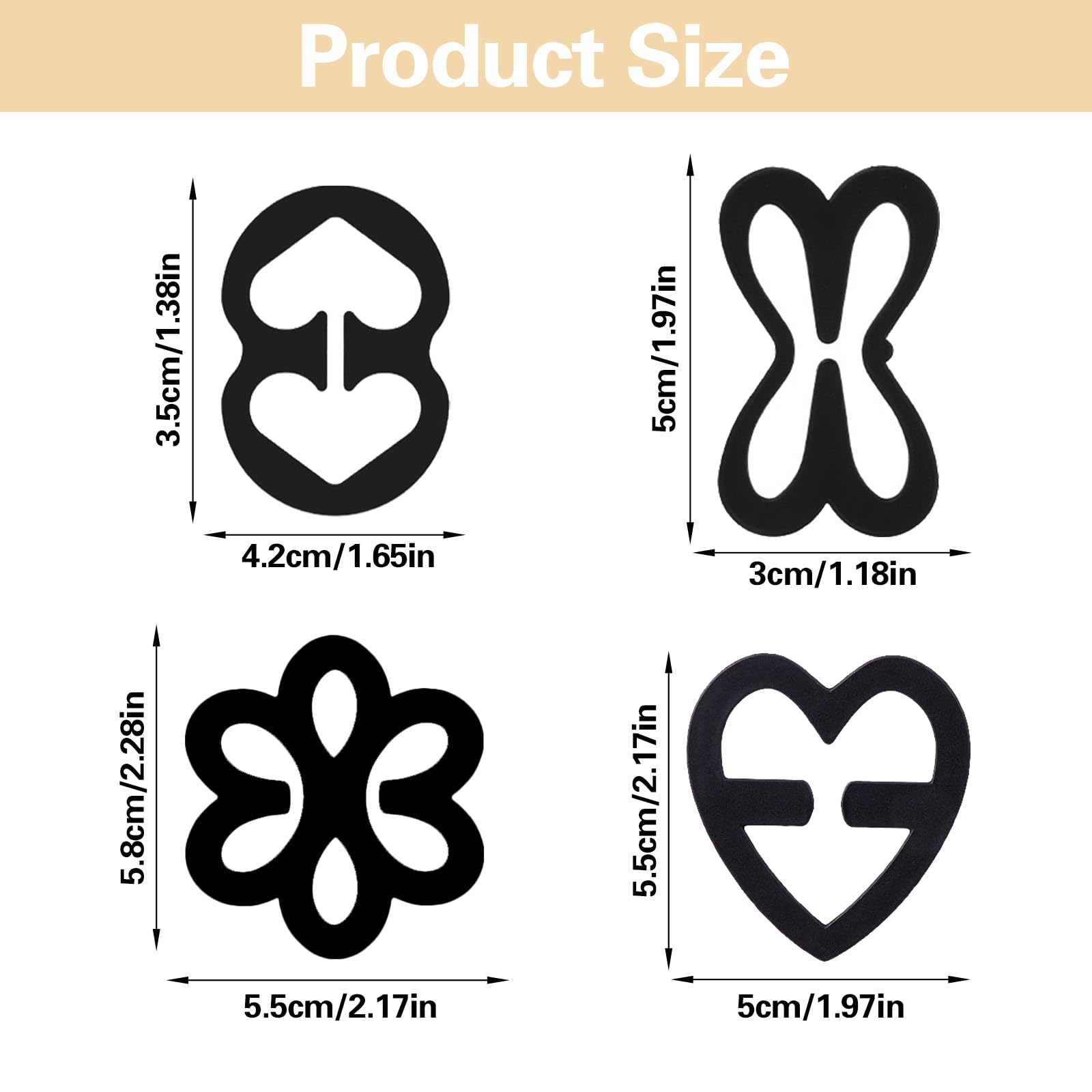 Nogeqi 16 Stück BH Träger Clip, BH Träger Halter,BH Clips für BH Träger Rücken,Unsichtbar rutschfeste BH Klammer Rücken, Bra Clips für Rutschen Racerbacks(4 Formen)