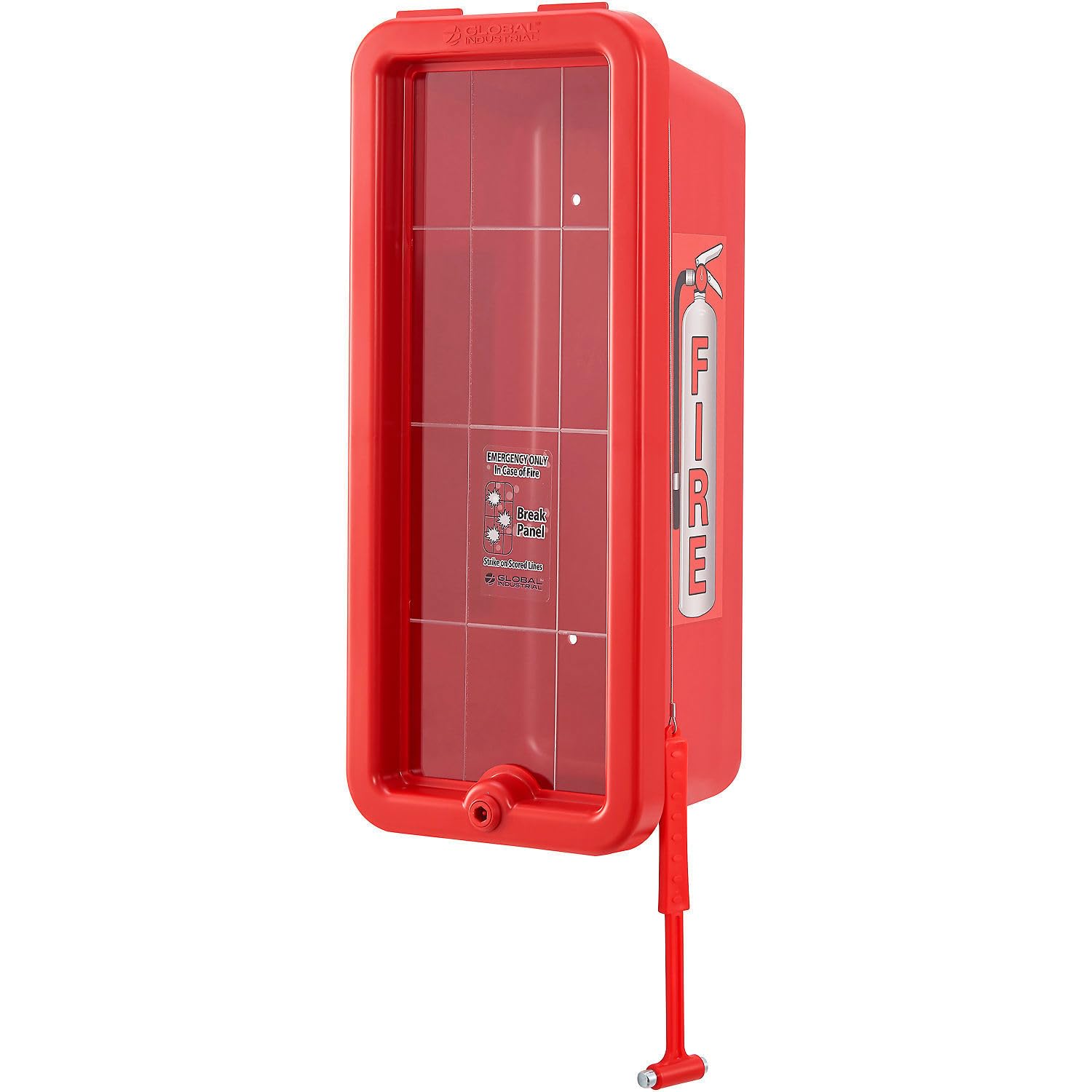 Plastic Fire Extinguisher Cabinet by Global Industrial – Polystyrene & Arcylic, Red, Model 641648