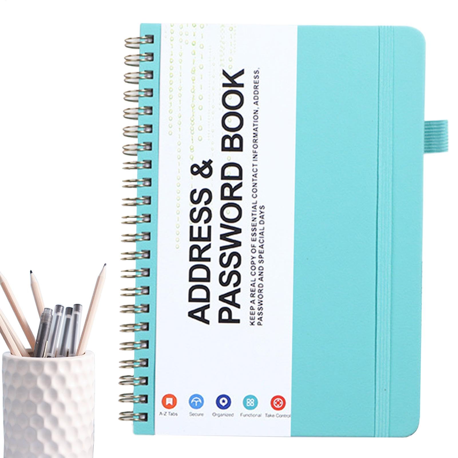 Livre du gardien des mots de passe, livre de mots de passe avec onglets alphabétiques,Bloc-notes pour l'organisation des mots de passe - Carnet d'adresses Petits livres avec mot de passe pour, amis ou