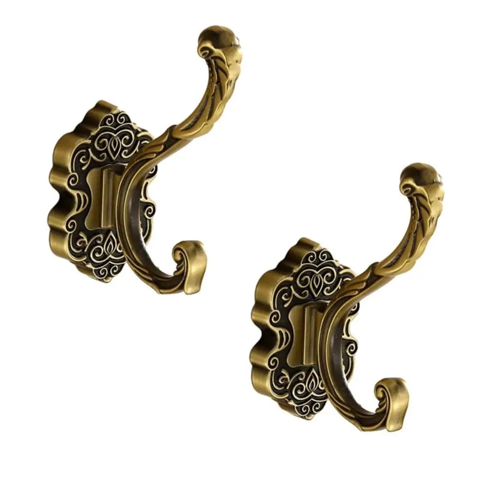 Kleiderhaken 1/2 Stück Kleiderhaken aus Aluminiumlegierung, 11,9 x,5 cm, Gold/Bronze/Messing/Kupfer/Schwarz/Weiß, Metall-Wandhaken(Bronze-2pcs)