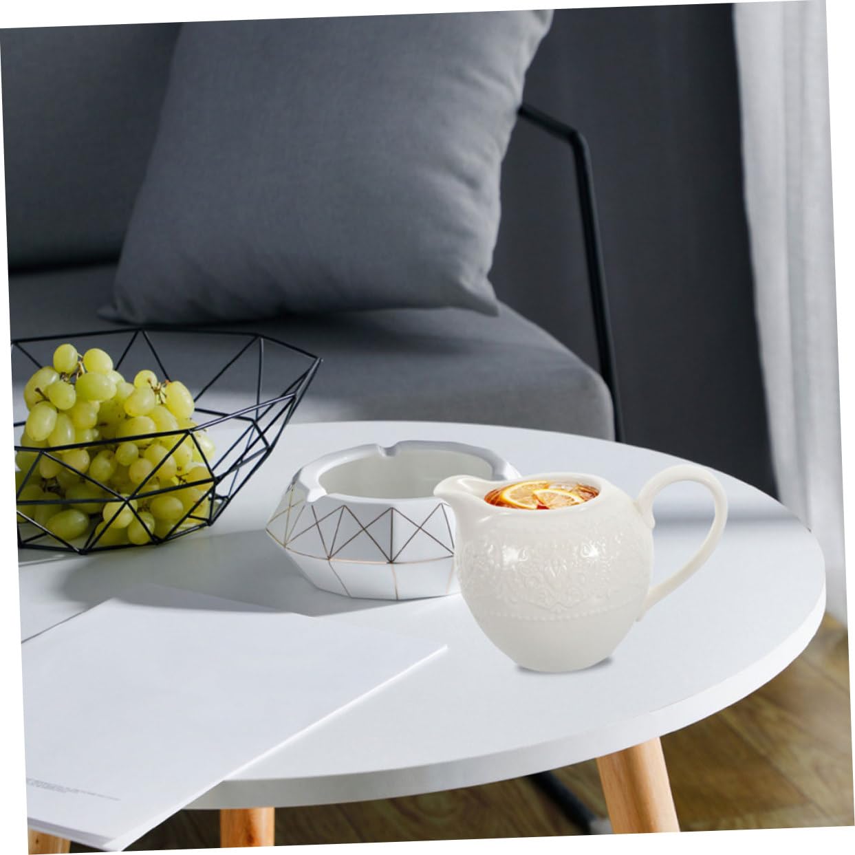 Jarra Fácil de de Limpiar para Elegante Diseño para y Adecuado Café Azucarero Leche Cerámica de Color Claro 2 Pcs en Uso Diario Cocina