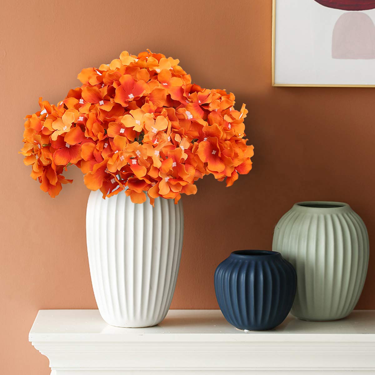 Tifuly 12pcs Hortensias Artificiels Têtes De Fleurs Avec Tiges - Bouquets Mariage Décoration Maison