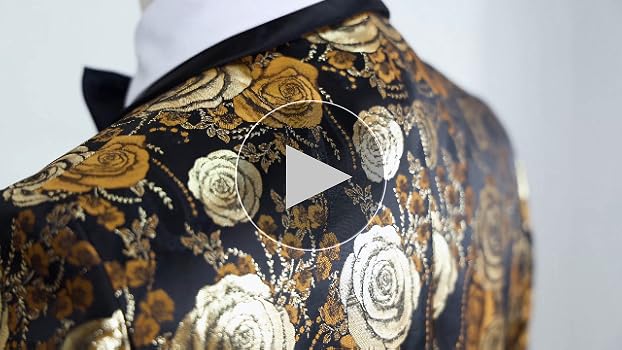 Hi-Tie Stylish Men Suit Jacket Blazer Shawl Lapel One Button Slim