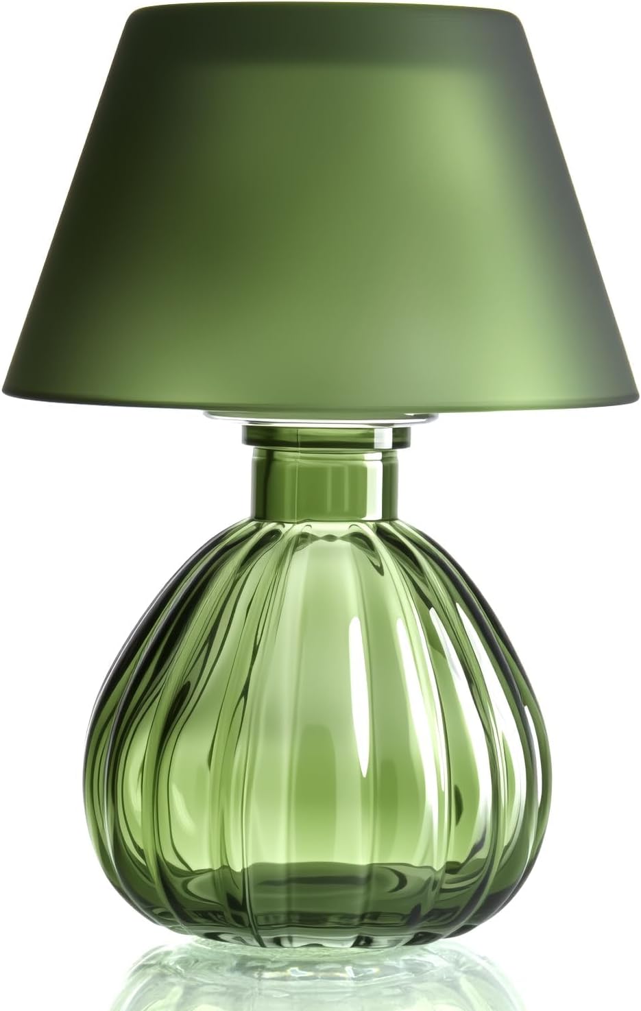 Table Lamp-Shaped Glass Hurricane Candle Holder,Crystal-Decorated Candle Holder,Tea Lights and Electronic Candles, Vintage Decoration,Warm Gift.Wedding Party Supplies,Christmas Dark Green