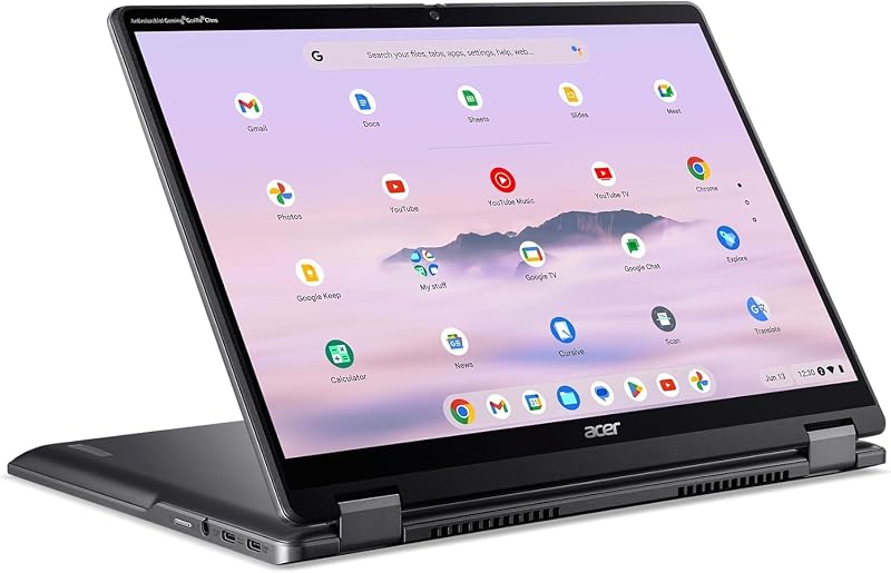 Acer Chromebook Plus Spin 514 2-in-1 14" WUXGA Touchscreen IPS Display, Intel Core i5-1334U, 8GB RAM 512GB SSD, Wi-Fi 6E, Bluetooth, Webcam, Backlit Keyboard, 128gb 9H Docking Station, Chrome OS, Gray image 3