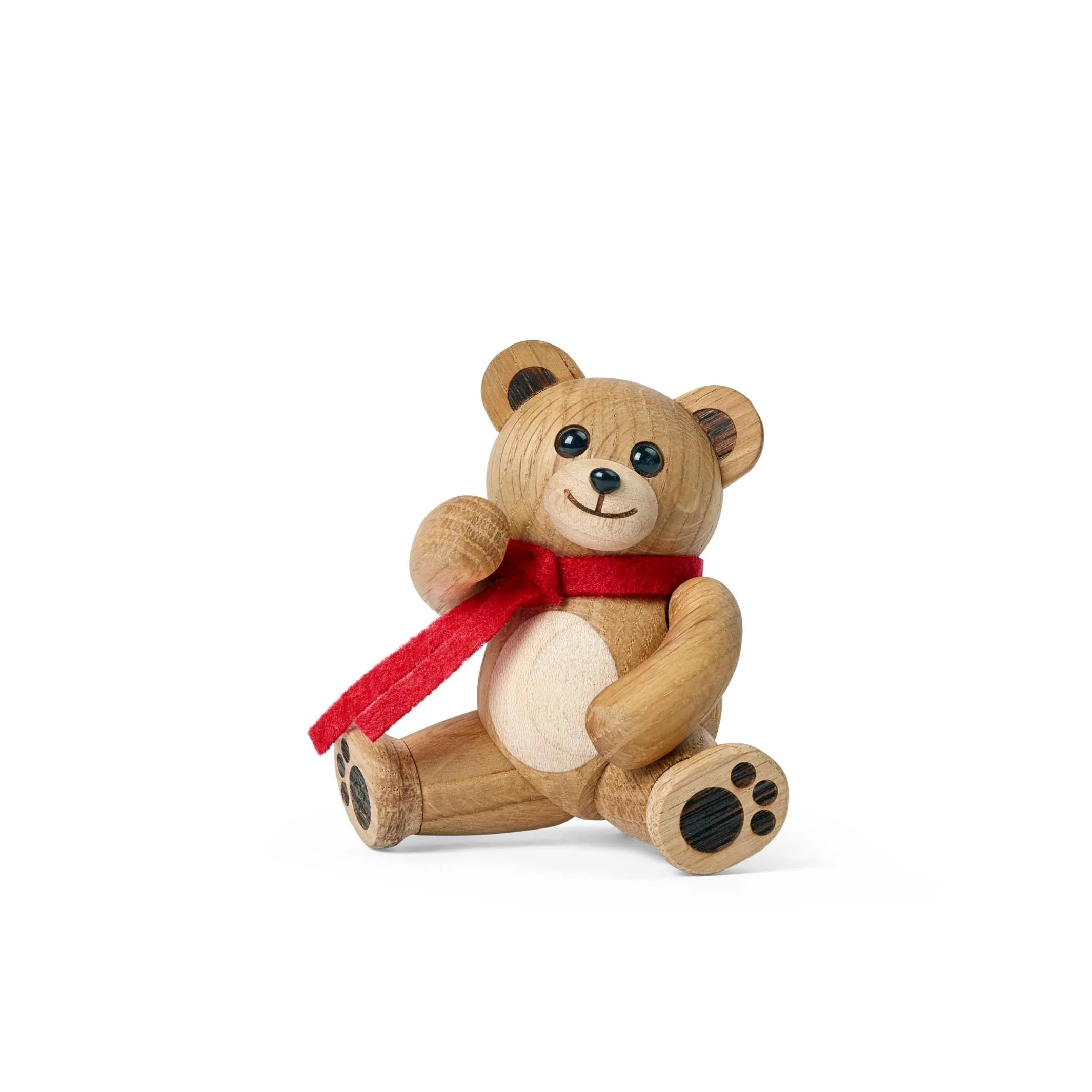 Spring Copenhagen Sneeze – Holz Teddybär Skulptur 10 cm | FSC® Eiche Ahorn Thermoesche | Beweglich | Thor Høy | Genesungsgeschenk Trost Geburtstag Weihnachten Geschenk