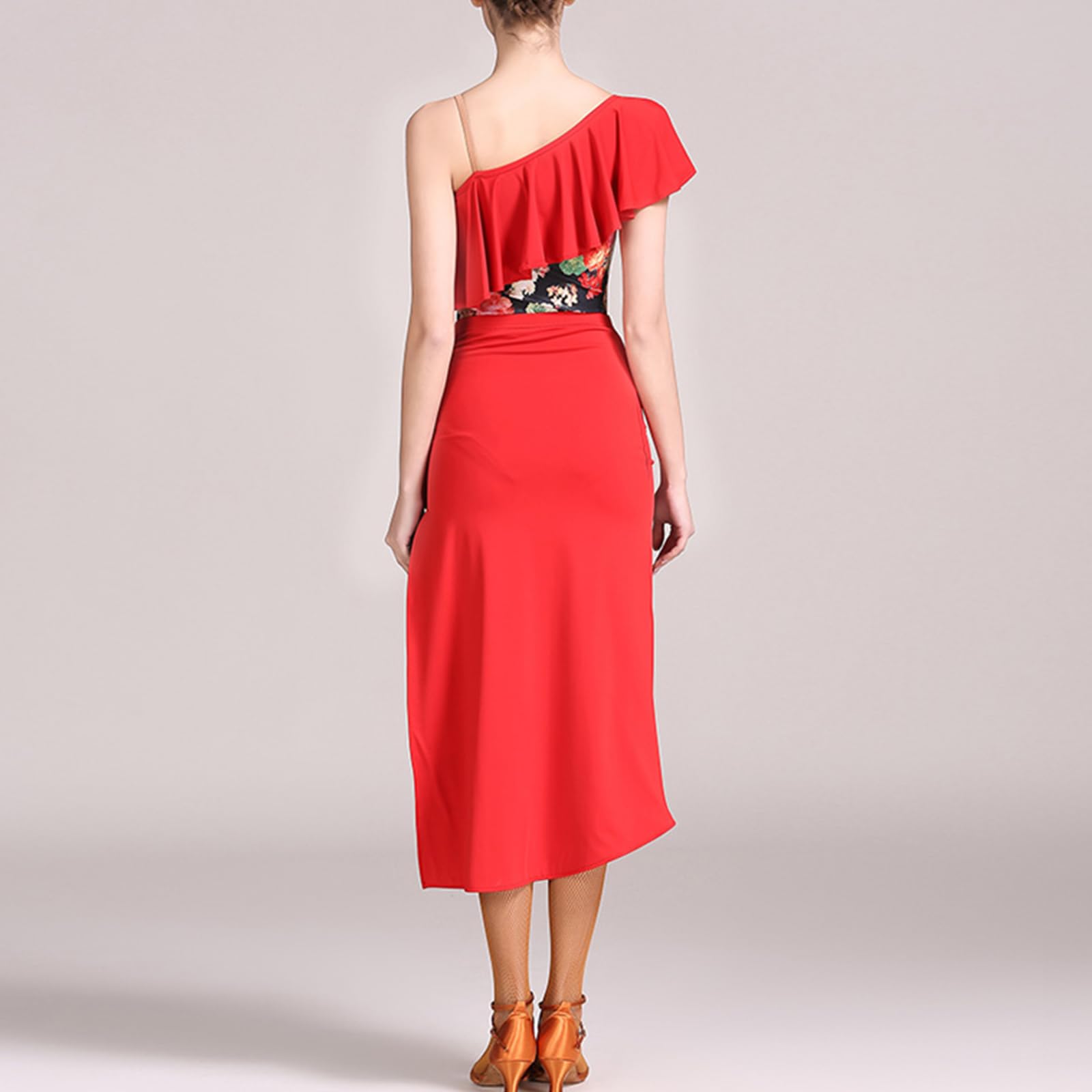 Damen Tanzkleid Lyrisch Pailletten Glitzer Ballettkleid Ärmellos Chiffon Modern Trikotkleid Latein Contemporary Bühnenanzug Kostüm