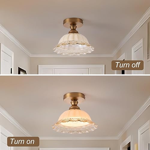 Miniatura 5 de 1 lámpara de techo de latón vintage cerca de la luz de techo