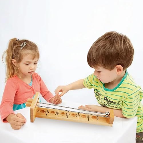 Miniatura 6 de Juego de palo y pelota, juegos de disparar a la luna, divertido juego interactivo de mesa de bolas de acero, juego de desarrollo de equilibrio de