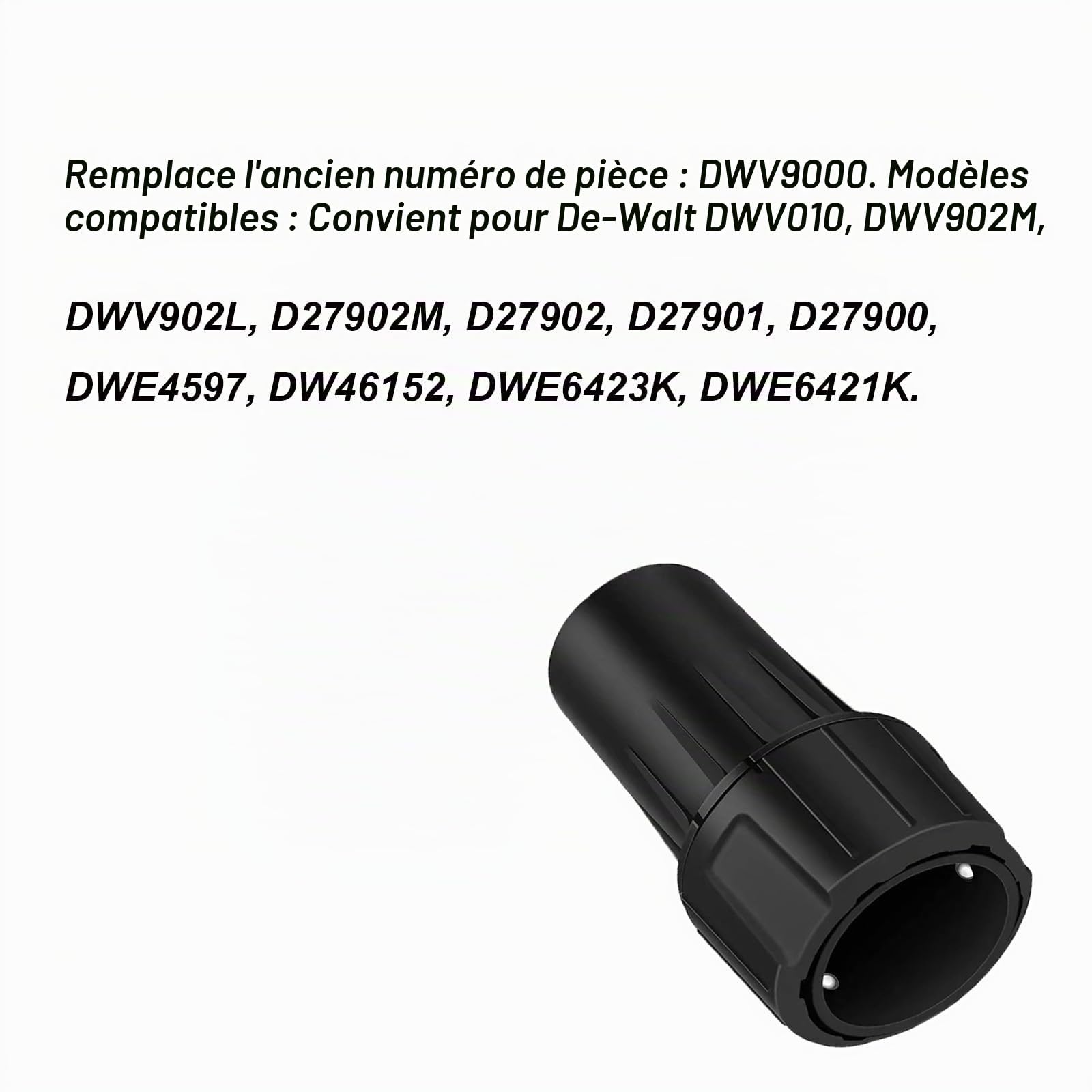 DWV9000 Adaptateur universel pour DeWalt - Adaptateur d'aspiration à fermeture rapide pour outils électriques - Raccord d'aspirateur compatible avec DWV902M DWE6423 et ponceuse excentrique