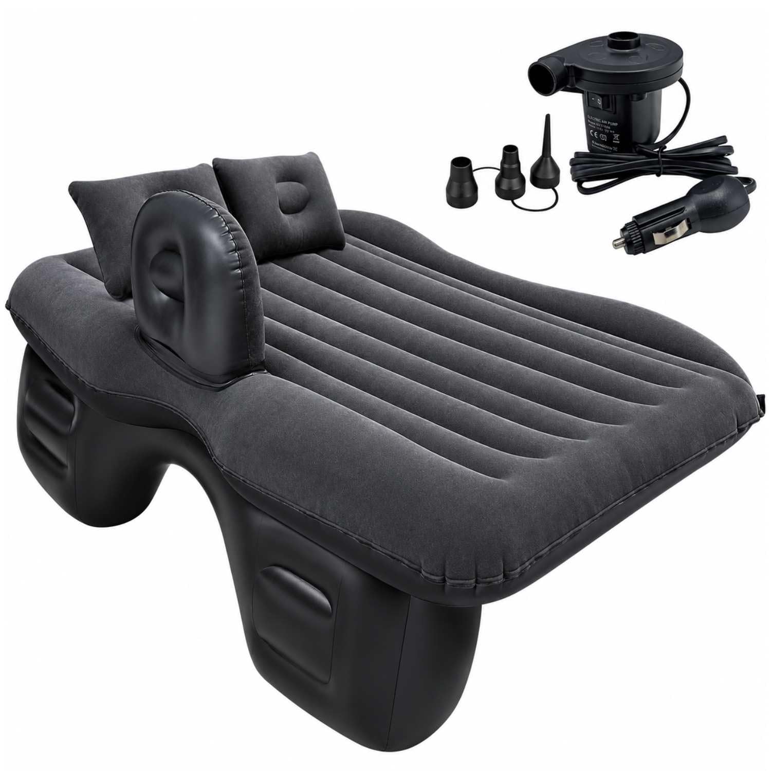 Universal Car Inflatable Bed Mattress with Air Pump for Back Seat, Black for Figo 2015-image-25