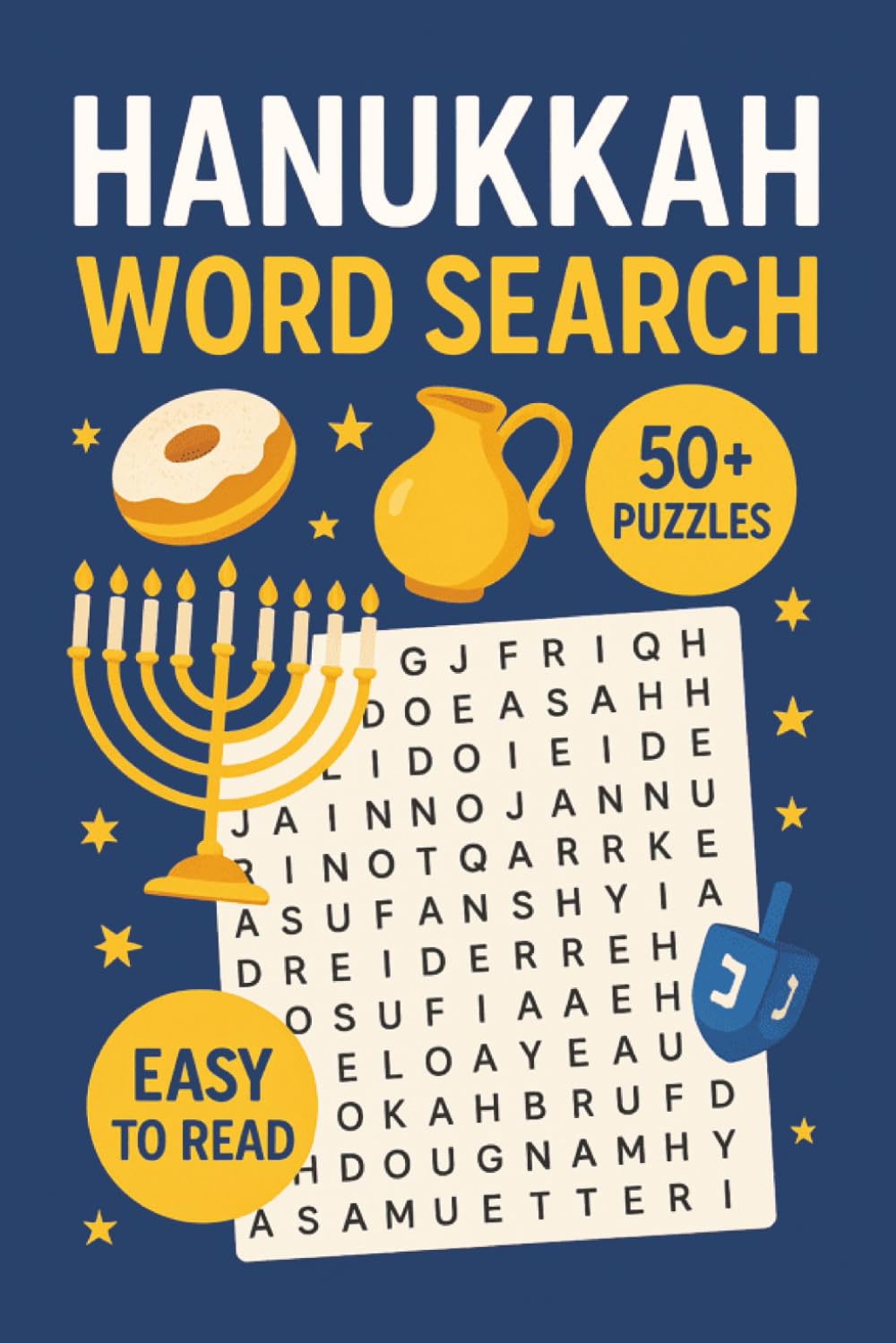 Hanukkah Word Search Puzzle Book: Word Searches with Easy to Read Print about Hanukkah, Holidays, Winter and More | 6x9 inches, 110 pages | 50+ Puzzles... Gift for Vacations, Holidays and Free Times