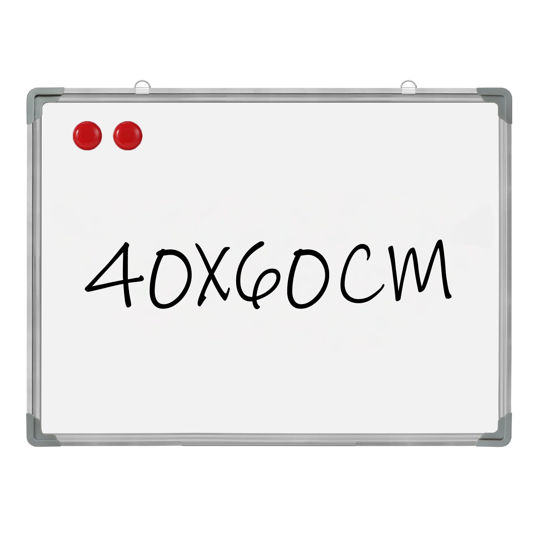 ForenTex Pizarra Blanca Magnética con Bandeja y Marco de Aluminio Incluye Dos Imanes (tamaño 40 x 60 cm)