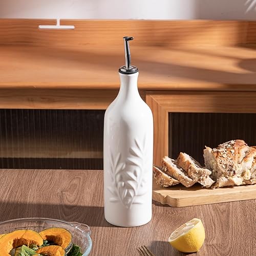 Miniatura 4 de Sweejar Botella dispensadora grande de aceite de oliva de cerámica, 24 onzas, aceite opaco para aliviar la oxidación, aceite de almacenamiento,